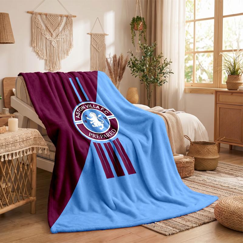 Aston Villa Football Print Flannel Blanket Soft Warm Sofa Bed Throw Blanket For Home Office Bedroom