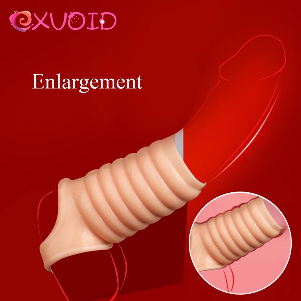 EXVOID Penis Sleeve Delay Ejakulace Opakovaně použitelný kondom Dildo pro dospělé Produkty pro dospělé Sexuální hračky pro muže Erekční kroužek na penis