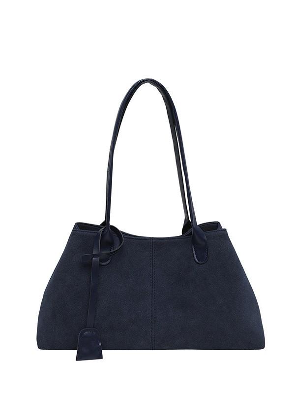 Women's Retro Suede Tote Bag - Large Capacity Frosted Shoulder Bag for Autumn 2025
