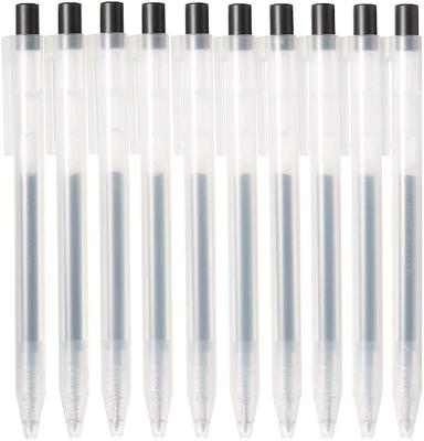 MUJI Gel-Kugelschreiber 82902273 Stift, Schwarz, 0,5 mm Spitze, Einziehbar, 10er-Pack,