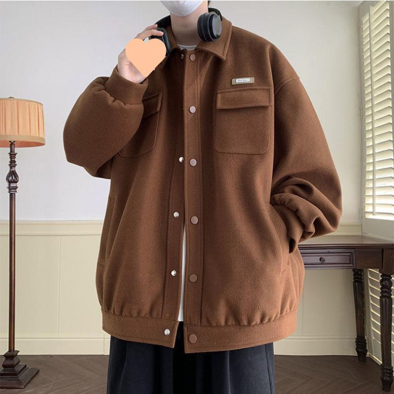 Jesienny i Zimowy Przystojny Wszechstronny Kurtka Retro Klapy Moda Chłopięca Klasyczny Płaszcz