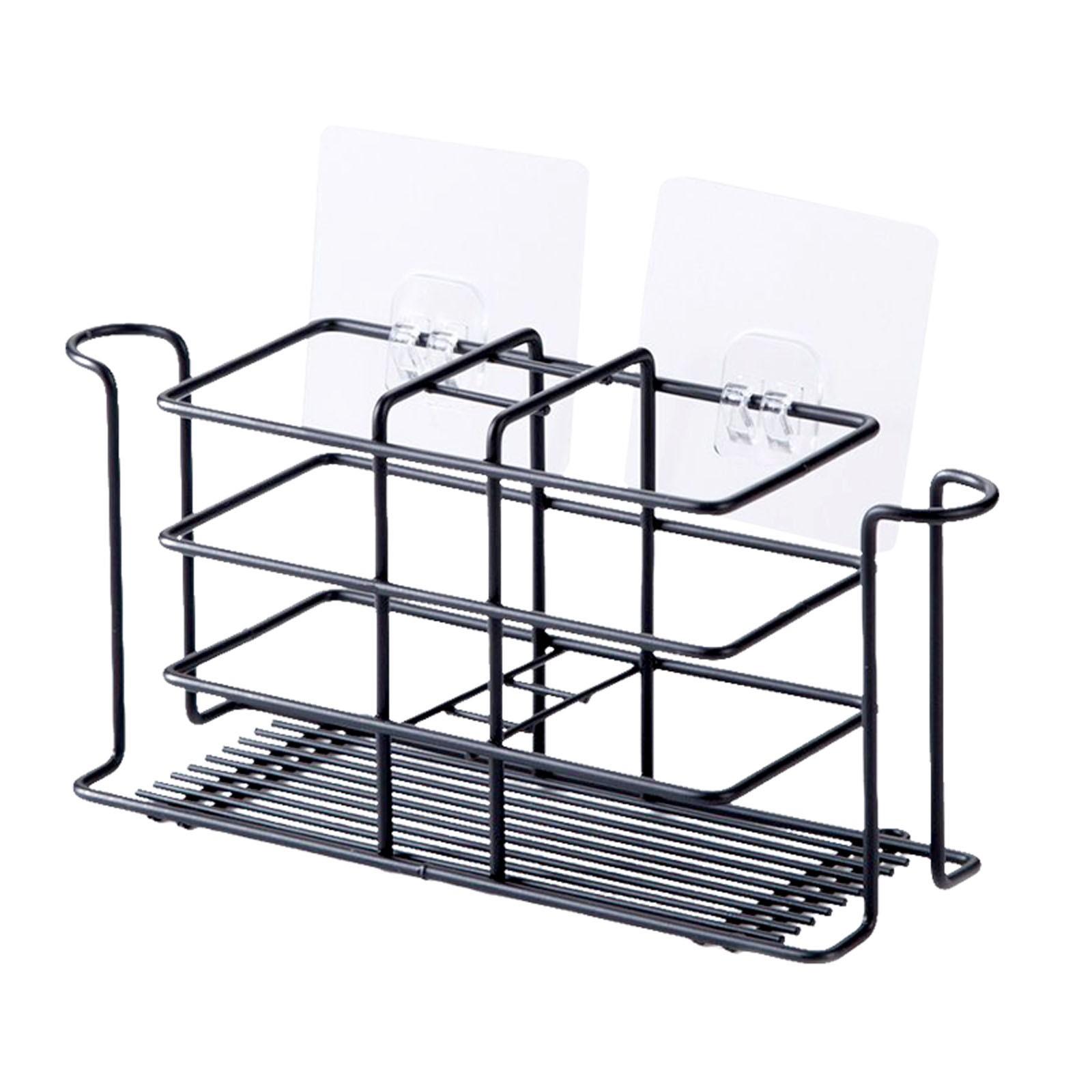 

Полки для ванной комнаты, держатель для зубных щеток, металлический держатель для зубной пасты с многофункциональной электрической зубной щеткой, черный One Size