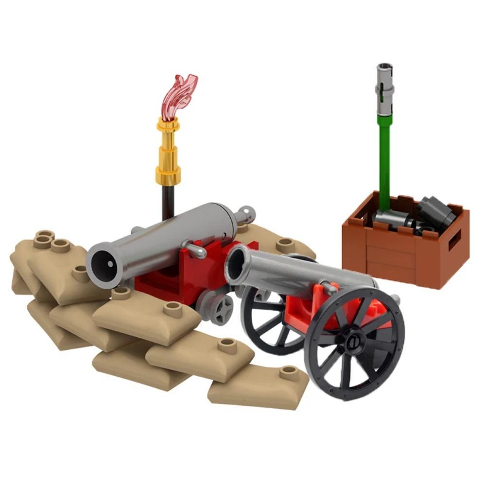 MOC Military Building Blocks Figure Napoleon Wars Soldier Accessories Weapon Cannon Sandbag Army Pirate Mini Brick gift X003 DIY