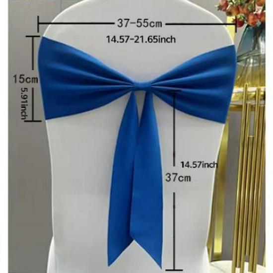 Elastic Chair Back Cover with Decorative Flower Tie for Banquets