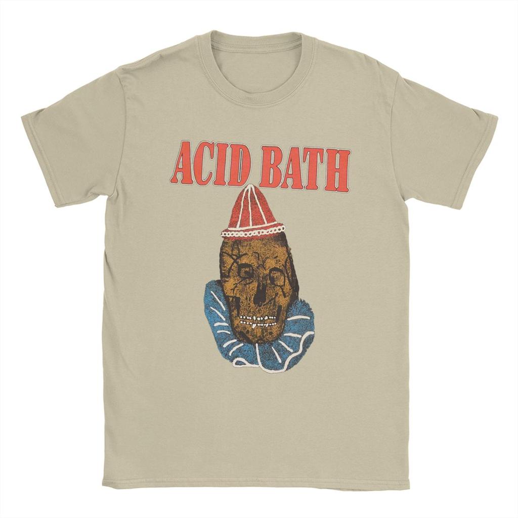 Men's T-Shirts Acid Bath Vintage 100% Cotton Tees Short Sleeve T Shirt Crew Neck Clothes 5XL