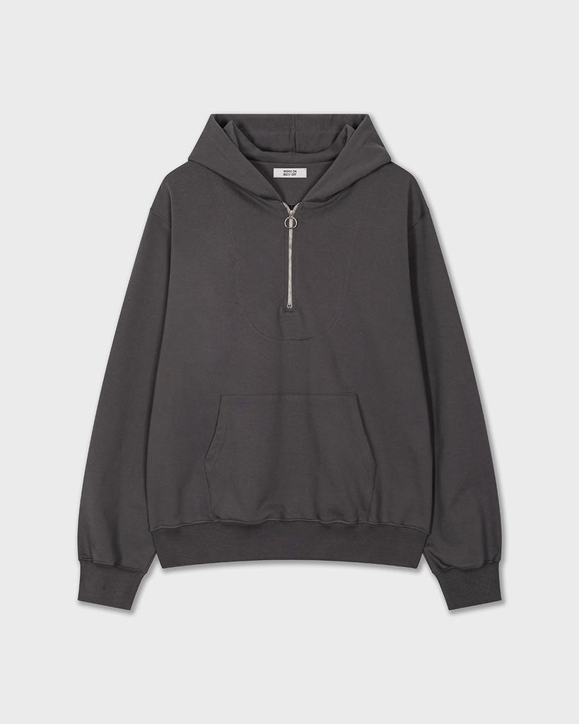 Solid Half-Zip Hoodie [Dark Gray]