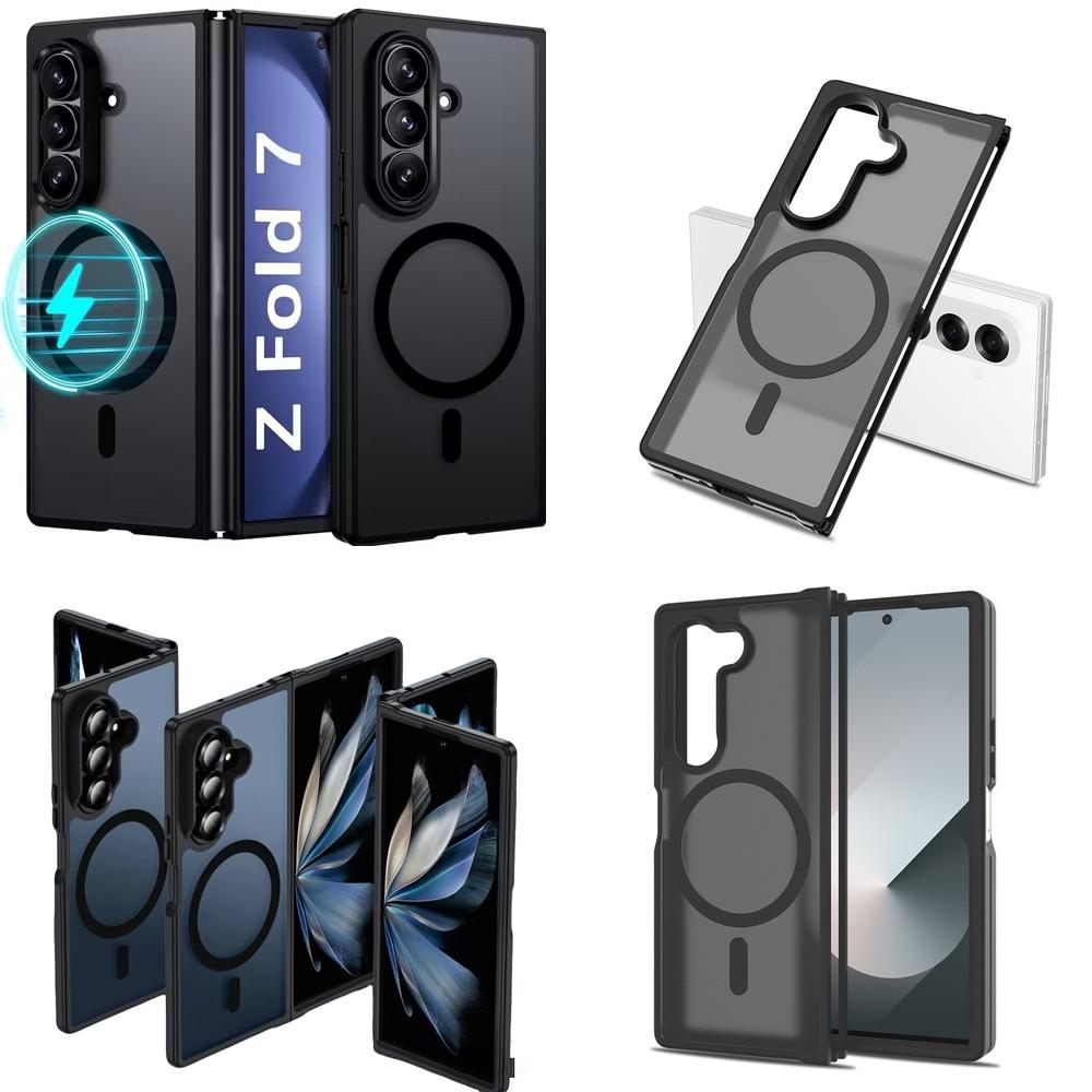 Durable Matte Translucent Shockproof Magnetic 360 Hinge Protective Folding Cell Phone Case for Galaxy Z Fold 7 5G 6 8 Wide