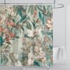 Aquatic Plants Floral Shower Curtain Waterproof Shower Curtain Polyester Fabric 3D Printed Curtain Bathroom Decoration With Hook