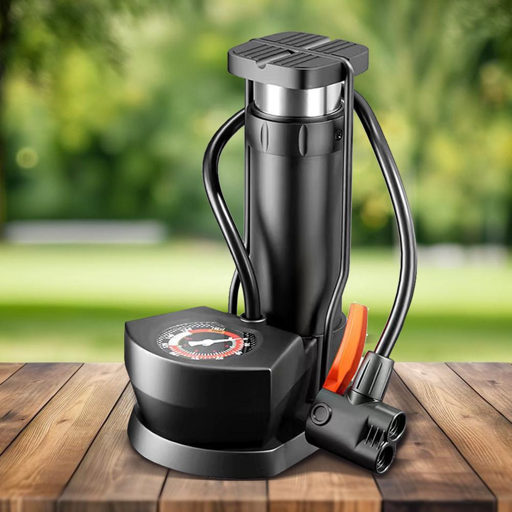 Foot Pedal Portable Pump with Gauge Foot-Activated Floor Pump High Car Basketball Inflator for Electric Car Motorbike
