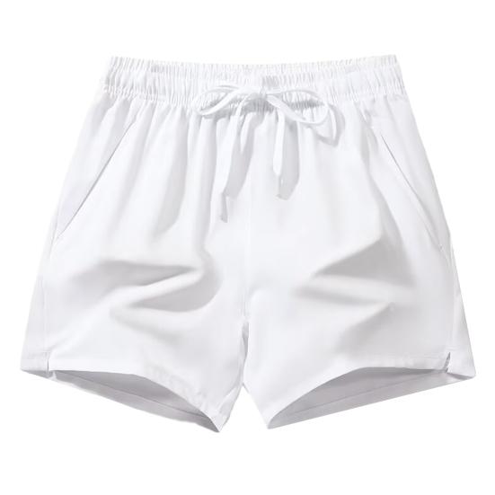 

Мужские летние шорты с эластичной талией, регулируемые спортивные шорты на шнурке с карманами, однотонные широкие шорты XL белый