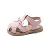 Classic Girls Sandals Kids Beach Shoes Anti-kick Cut-outs Breathable 2025 Summer Brand New Children Sandals T-strap Cute Bowtie