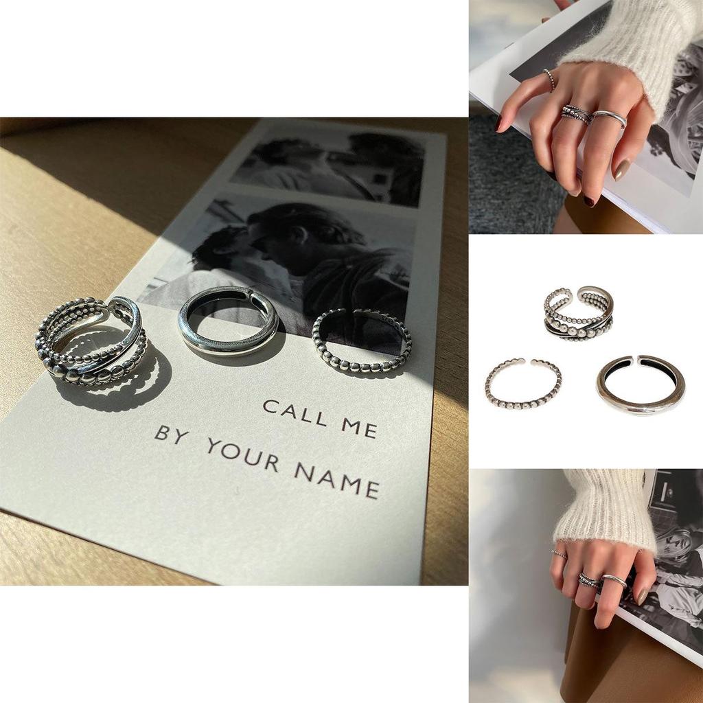 925 Sterling Silver Ring For Women Vintage Geometric Design Adjustable Fashionable Jewelry