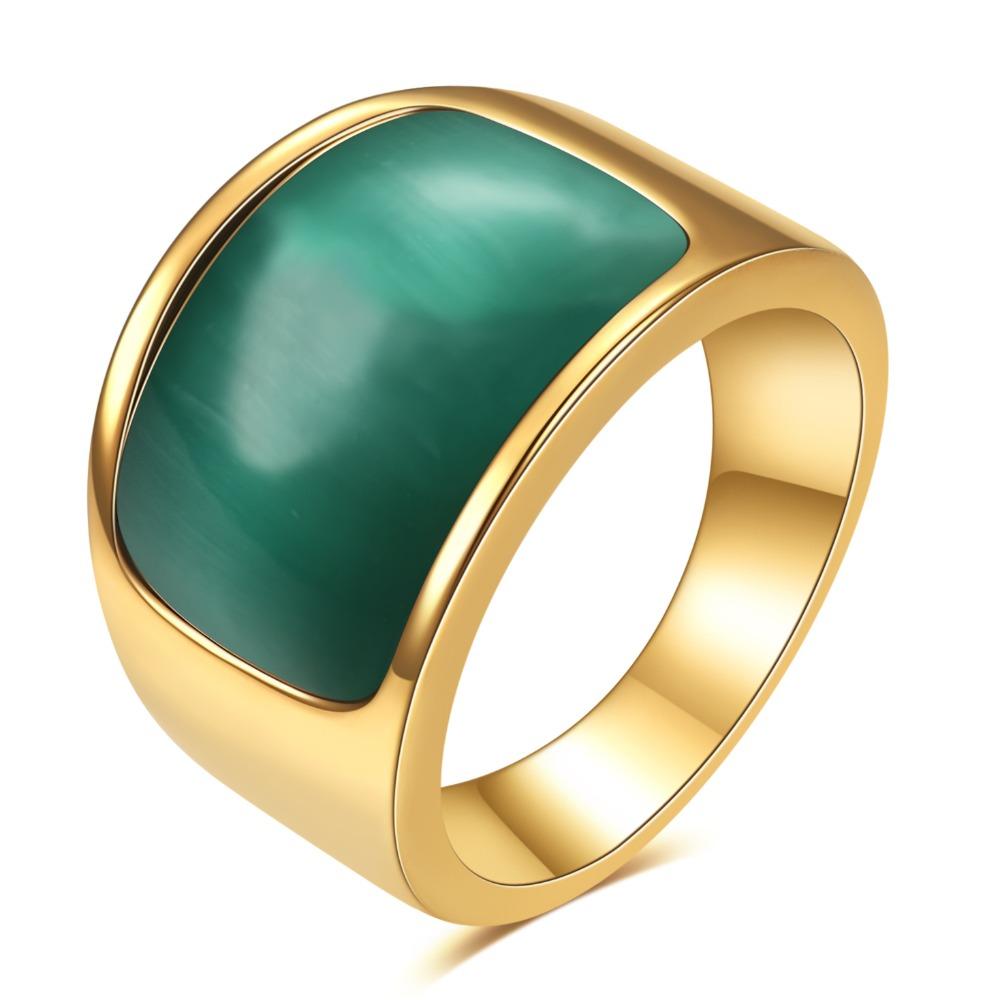 Kreativer Edelstahl Katzenaugenring Titanstahl Verstellbarer Statement Fingerring für Damen Herren