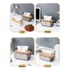 New Transparent Automatic Descent Tissue Box Bamboo Lid Detachable Tissue Holder Dustproof Creative Facial Tissues Dispenser