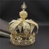 Popular Baroque Vintage Royal King Diadem Prom Party Male Cake Party Prom Wedding Hair Jewelry Man Crown Round