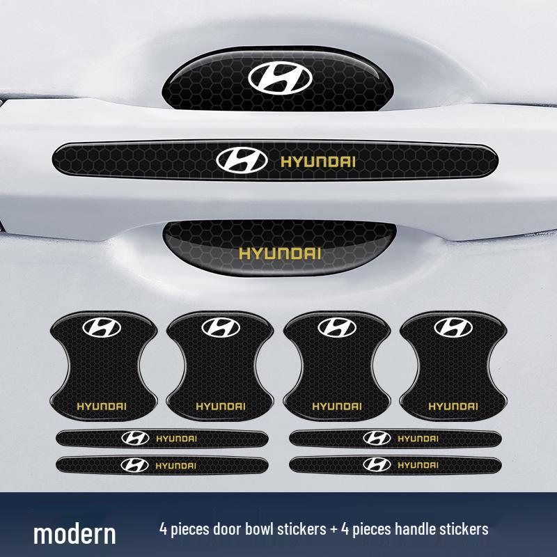 Black Reflective Rhombus Car Door Handle Protector: Anti-collision, Anti-scratch, Wear-resistant Sticker