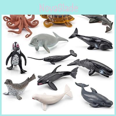 Conjunto Premium de Modelos Realistas de Animais Marinhos Apresentando Polvo Tartaruga Baleia Pinguim Brinquedos Para Crianças e Colecionadores Em Três Tamanhos e Pesos