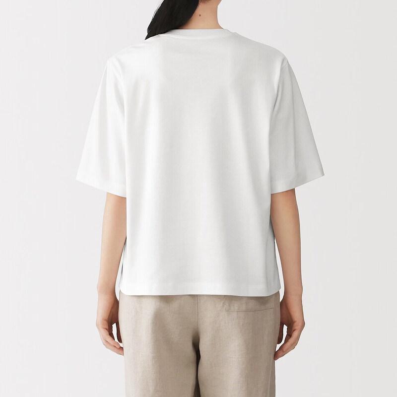 MUJI Women's Cool Touch Crew Neck Wide-Fit Short Sleeve T-shirt