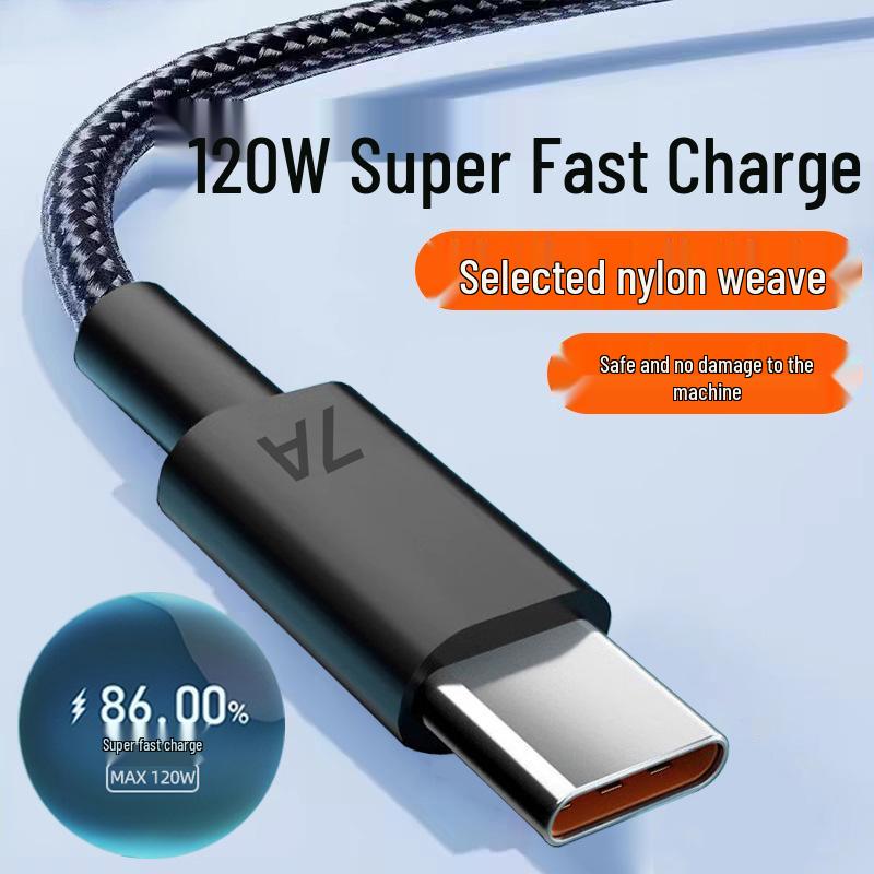 Braided 120W Type-C Fast Charging Cable for Huawei, Vivo, Oppo, Honor