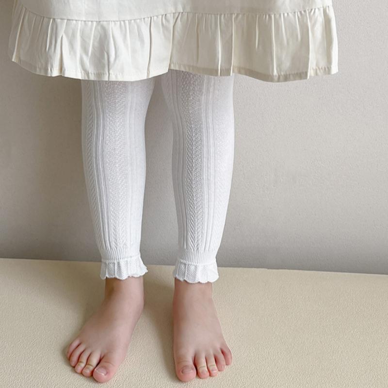 Legginsy dla małych dziewczynek Wiosna Jesień Nowe Cienkie Dziecięce Spodnie 9/10 Modne Rajstopy Księżniczki w kształcie płatka Dziecięce Uczniowskie Rajstopy