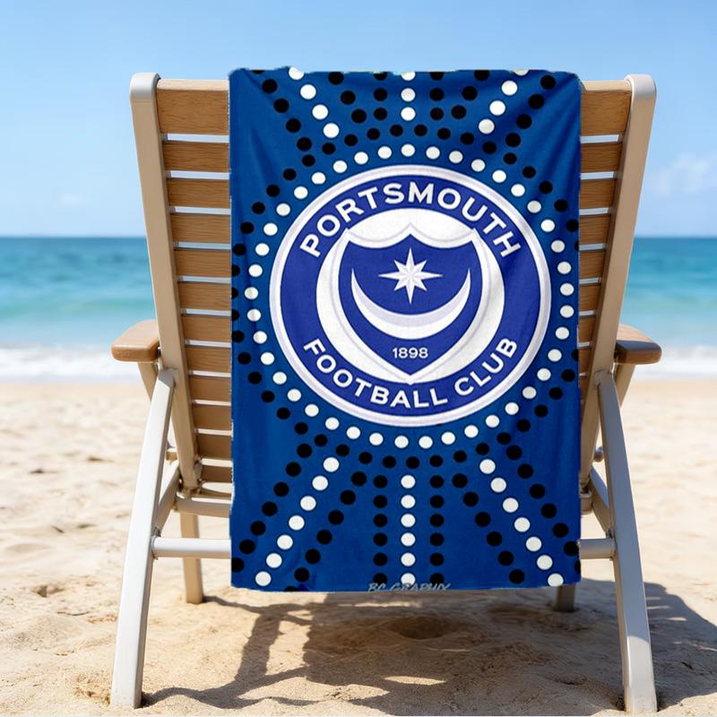 Ports-mouth Fc Anniversary Printed Beach Towel, Super Soft Microfiber, Perfect Gift Birthday, for Pool, Beach, Travel, for Family and Friends