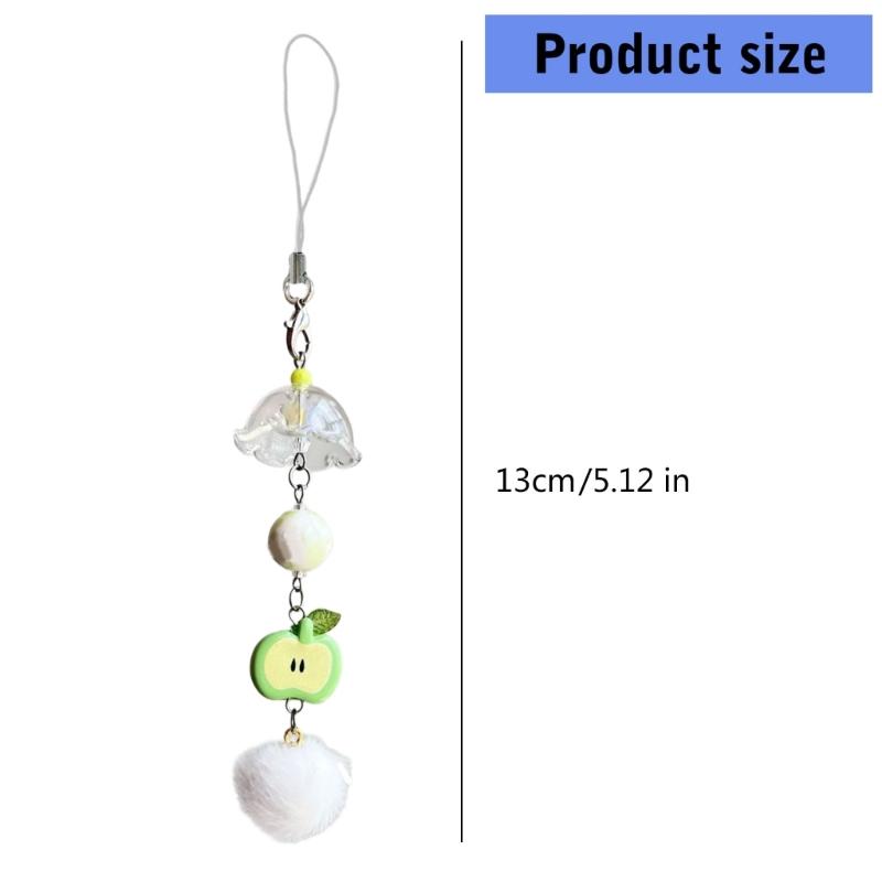 Fashionable Apples Key Charm 3D Fruit Shape Keyring Fashionable Key Holder Women Bag Ornament Stylish Handbag Decoration