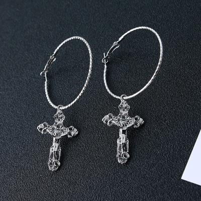 Kreuzohrringe für Damen Kreuzanhänger Ohrringe Hängeohrringe Vintage Schmuck Accessoires