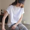 100% Cotton T-shirt for Women's Summer Short-sleeved New Round Neck Loose Slim Versatile Top Base Shirt