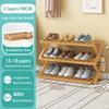 Folding Shoe Rack Multi-tier Shoe Rack for Entryway Balcony Potted Plant Shelves Simple Assembly Shoe Rack Make Of Bamboo