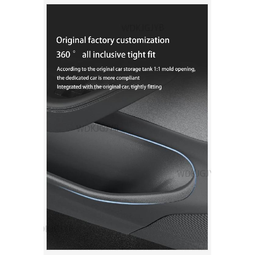 For Tesla Model YL Launch 2026 TPE Door Side Storage Box Front Rear Door Slot Organizer Tray Protector Model YL Door Storage Box
