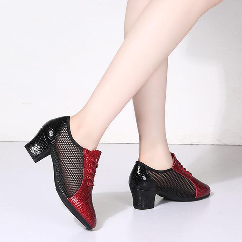 Echtes Leder Latein Tanzschuhe Weichsohlige Damen Moderne Jazzschuhe Lehrer Schuhe Square Dance
