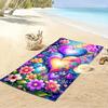 Colorful Heart & Floral Design Beach Towel Quick-drying for Travel Outdoor Sports Jogging Beach and Swimming