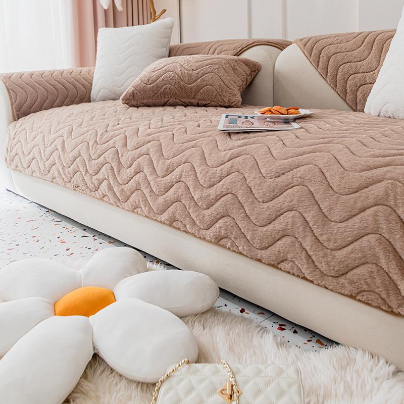Sofakissen Winter Minimalistisch Modern Verdicktes Warmes Kissen Rutschfester Sofa Rückenlehnenbezug Handtuch