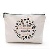 Camping Print Makeup Bag Waterproof Cotton Hemp Zipper Bag Cosmetic Jewelry Travel Washings Storage Bag