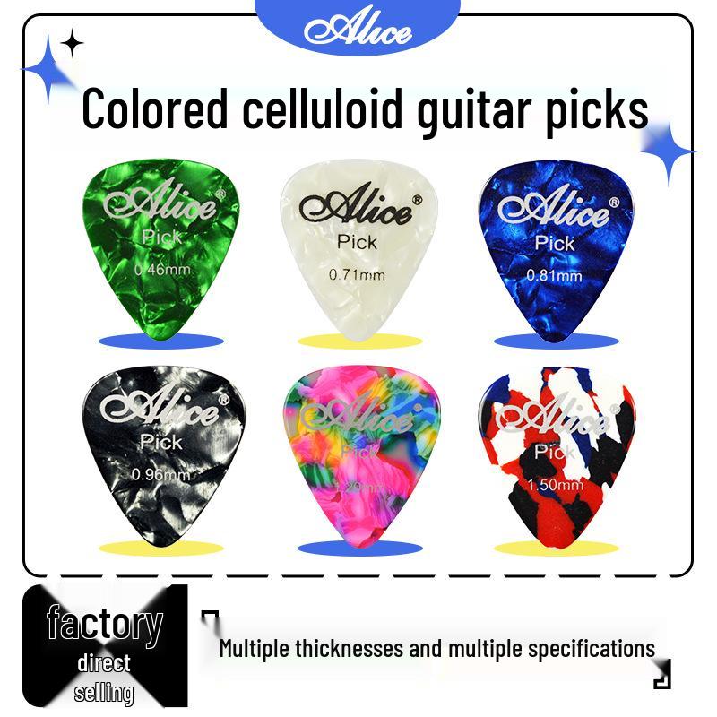 

Alice Colorful Celluloid Fingerstyle Guitar Picks with Case - Folk Acoustic Accessories Celluloid 0.46MM, Random Color