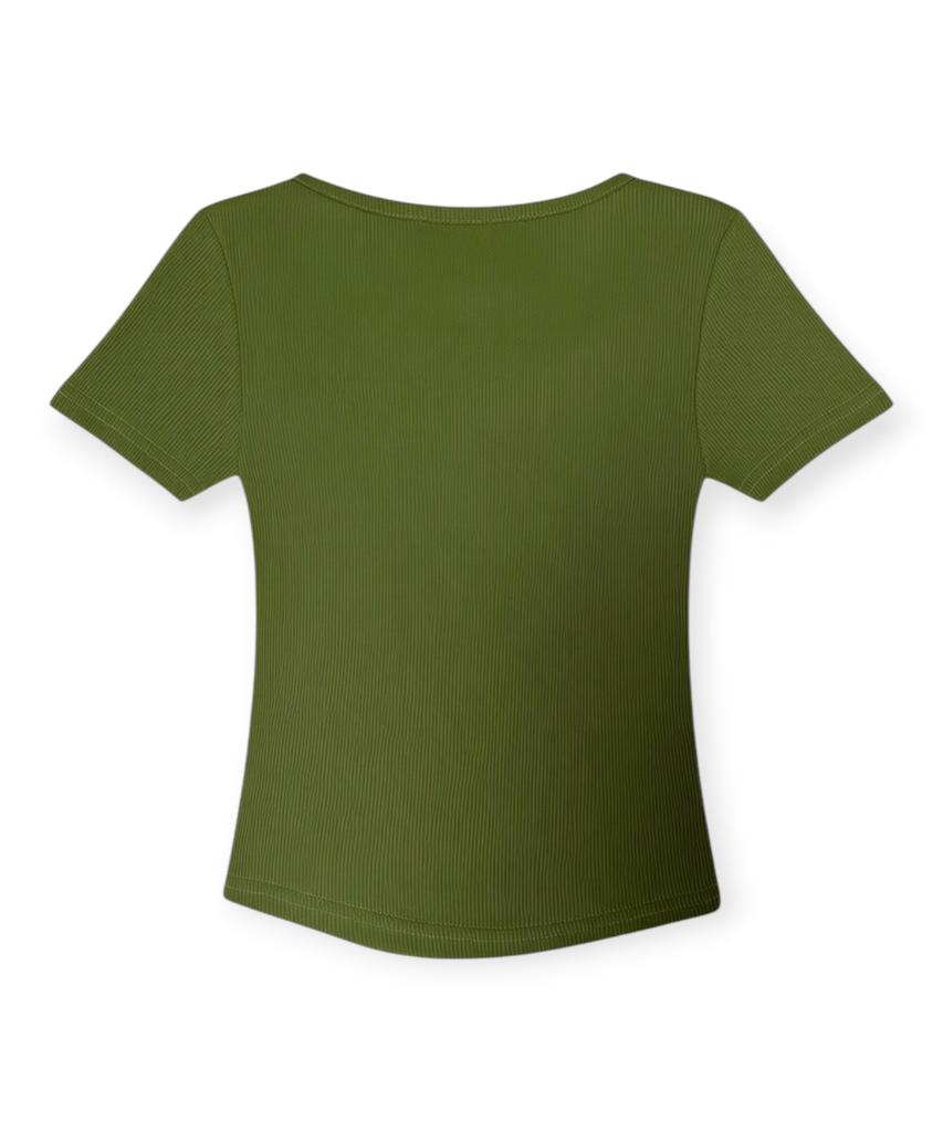 T-shirt BORN SLIPPY à col carré Étoile en Cristal (vert)