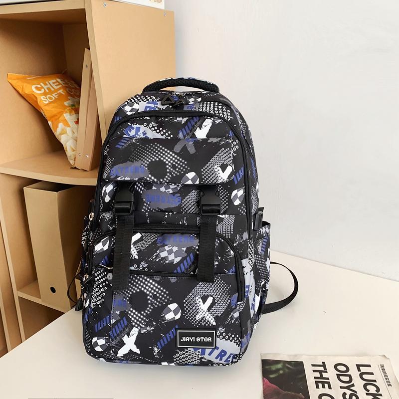 Women's Print Backpack Student Schoolbag Men's Large Capacity Travel Backpack