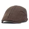 Hat Men's Cotton Beret Adjustable Bent Cap Solid Color Fashion Forward Hat