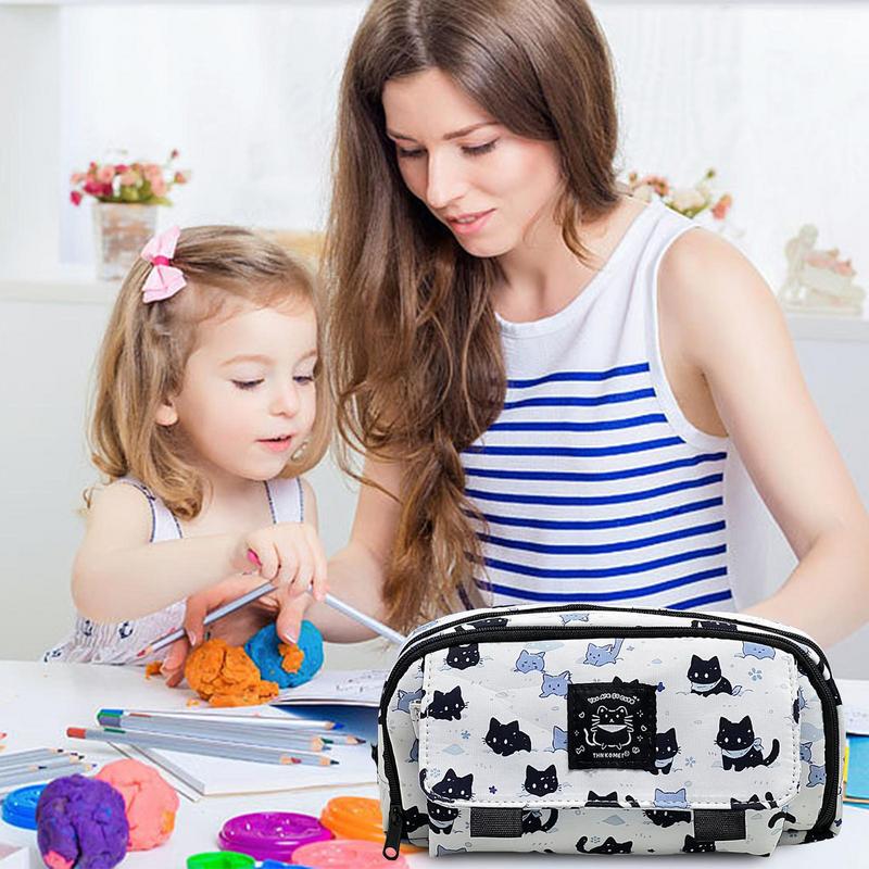 Kitten Pencil Case Multifunctional Pencil Pouch Multifunctional Pencil Pouch Portable Large Capacity Pencil Pouch Zippered Large