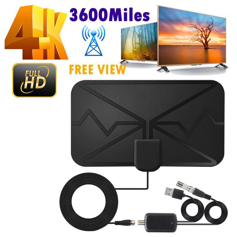 4K HD Indoor TV Antenna with 3600 Miles Range and Amplifier for DVB-T2 Reception