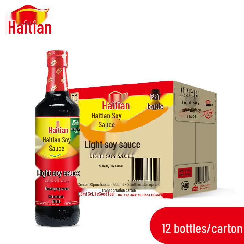 Haitian Light Soy Sauce 12-Pack (500mL PET Bottles)