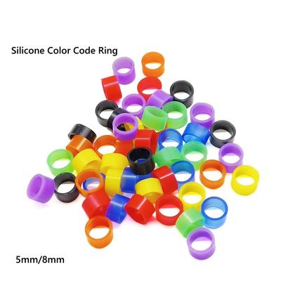 Autoklawowalne dentystyczne uniwersalne silikonowe pierścienie z kodem koloru Kolorowe pierścienie do rękojeści lub narzędzi (Średnica 7 mm/5 mm)
