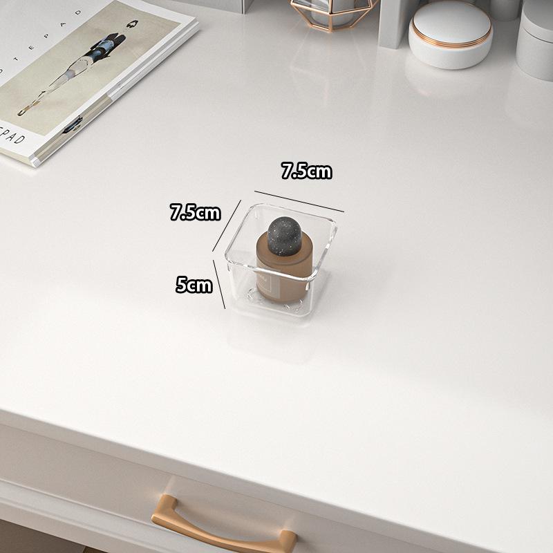

Transparent Desktop Organizer: Built-in Drawer Storage for Stationery and Cosmetics.
