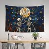 Halloween Skeleton Pumpkin Print Customized Tapestry Bedroom Decoration  Wall Hanging Blanket Tapestry Cool Stuff For Room
