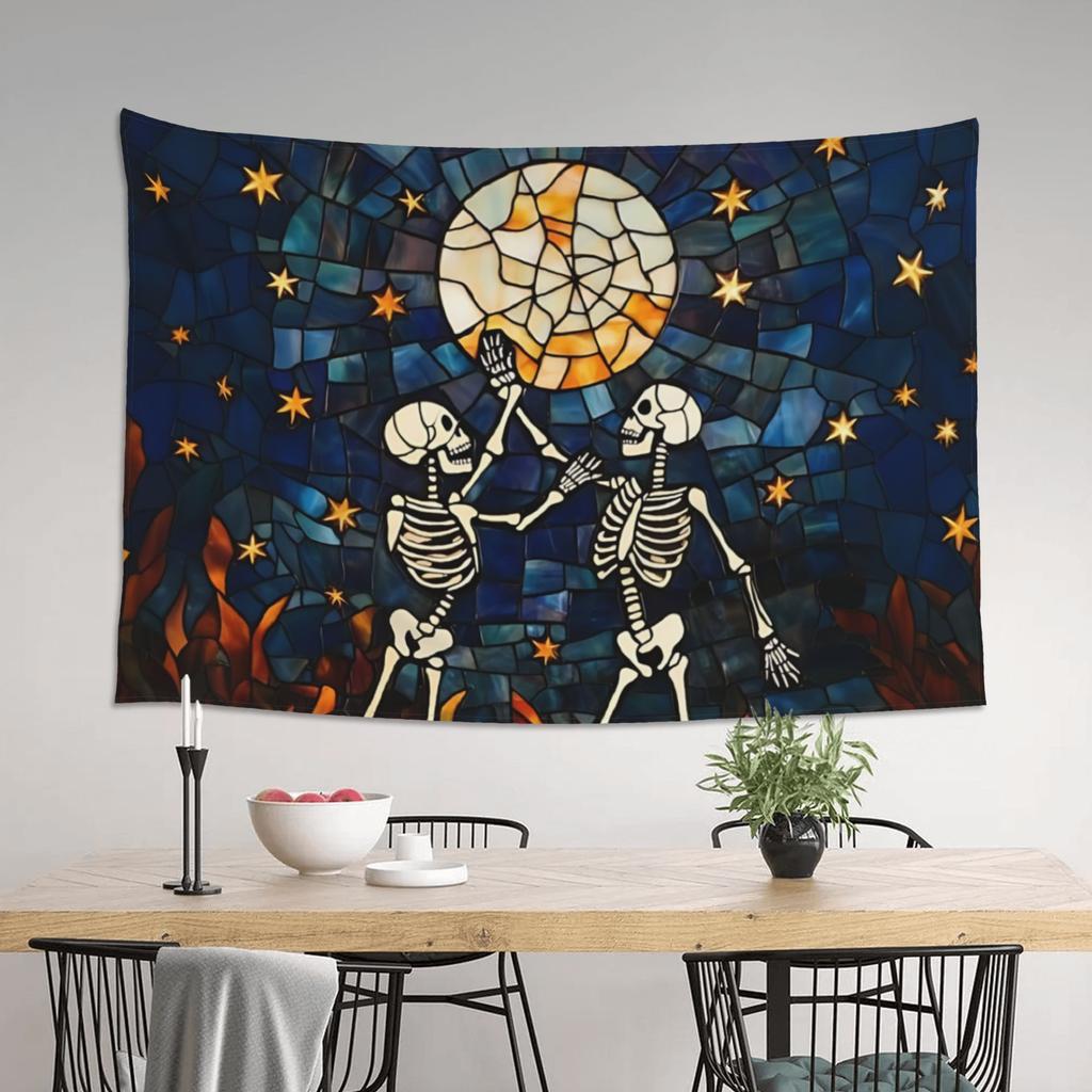 Halloween Skeleton Pumpkin Print Customized Tapestry Bedroom Decoration  Wall Hanging Blanket Tapestry Cool Stuff For Room