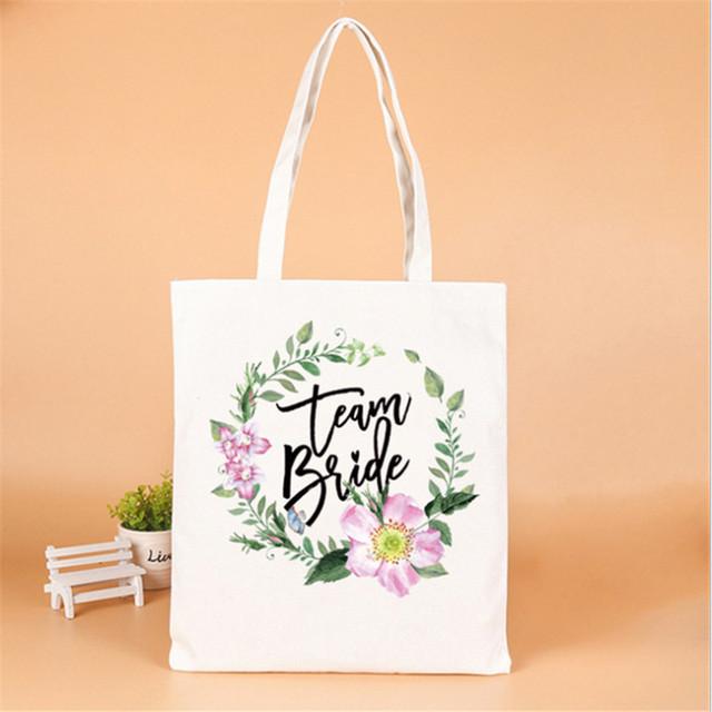 Decorazione di nozze Team Bride To Be Borsa in cotone e lino Borse regalo per damigella d'onore Regalo per addio al nubilato Forniture per addio al nubilato