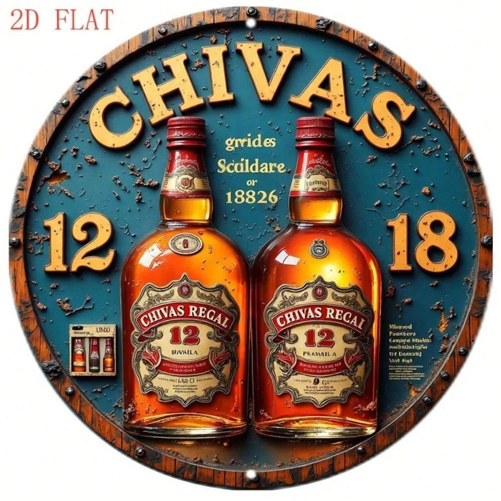 

Vintage Whiskey Metal Wall Art Sign Round 2D Bar Decor Farmhouse Home Gift Man Cave разноцветный