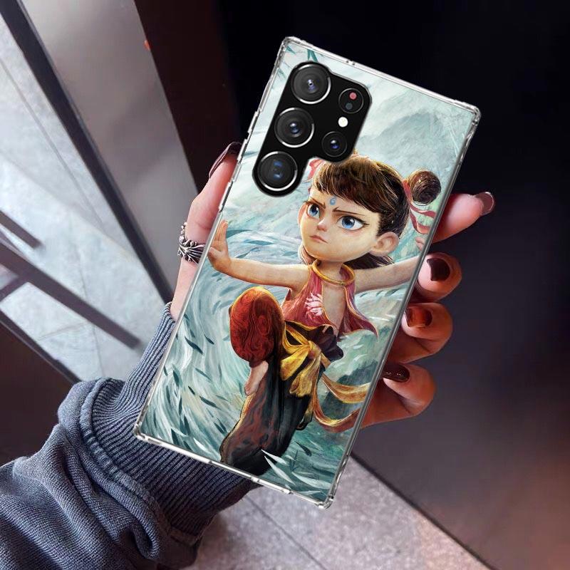 

Nesha Nezha Cartoon Phone Case For Samsung Galaxy S26 S25 Edge S24 S23 Ultra S22 Plus S21 S20 FE Soft TPU Back Cover Funda Galax Samsung S23 Ultra