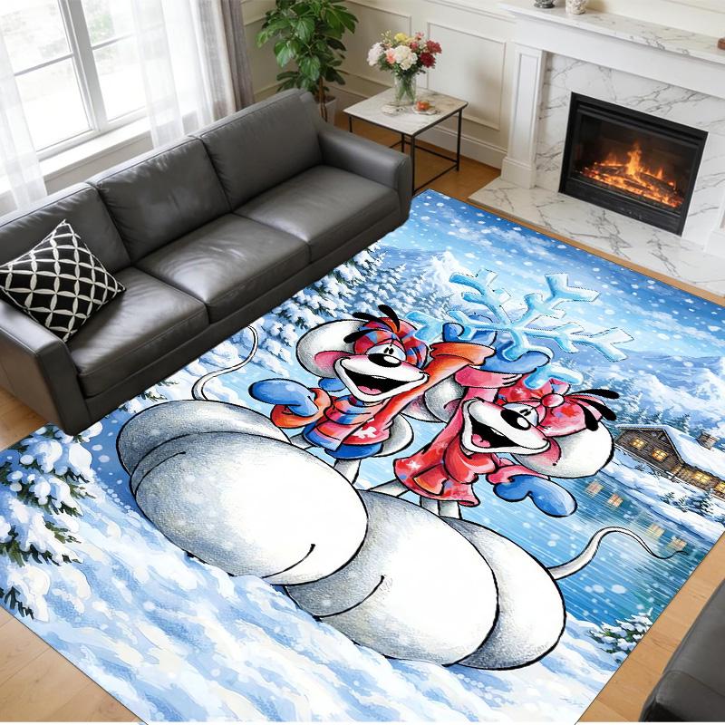 Diddl Print Crystal Velvet Plush Rug Anti?Slip Wear?Resistant Floor Carpet For Indoor Household Home Decoration
