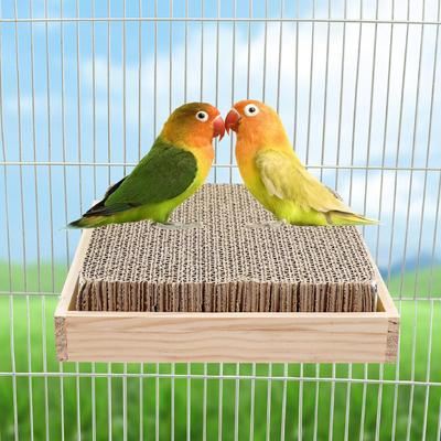 Bird Paper Parakeet Shredding Chewing Toys With Cork Parrot Perch Platforms Conure Foraging Toys Small Birds Cage Accessories